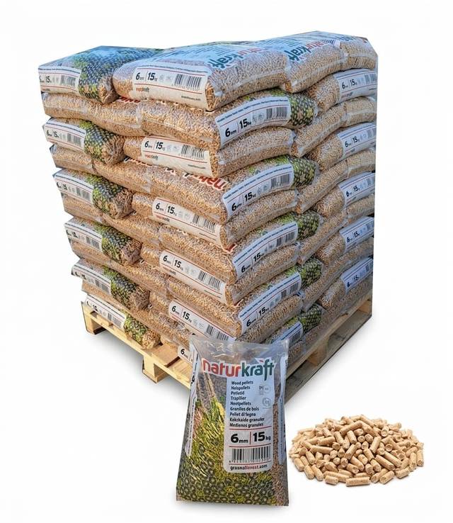 BoisExpress — Naturkraft Holzpellets Palette mit 66 Säcken Holztradition