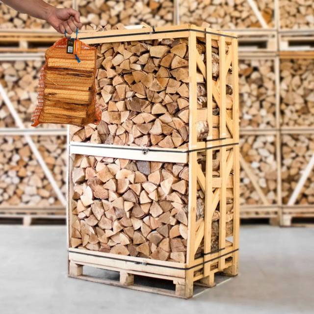 Palette de bois de chauffage 25cm + 5 sacs de bois d'allumage gratuits 1