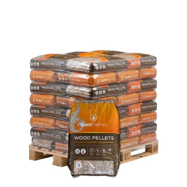 Demi-palette de granulés de bois Giant Flames 35 sacs x 15 kg (525kg) 1
