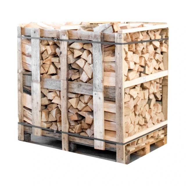 Halbe Palette kammergetrocknetes gespaltenes Buchen Brennholz 25 cm