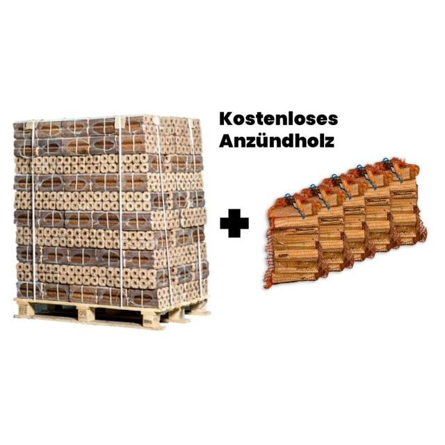 Palette Pini Kay Briketts + 5 Säcke Anzündholz gratis
