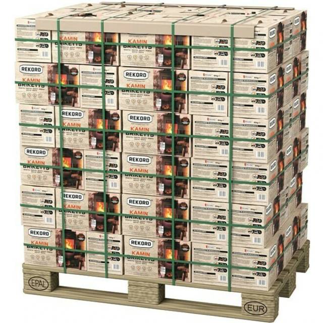 REKORD Braunkohlebriketts Palette Tüte (90 x 10 kg) 1
