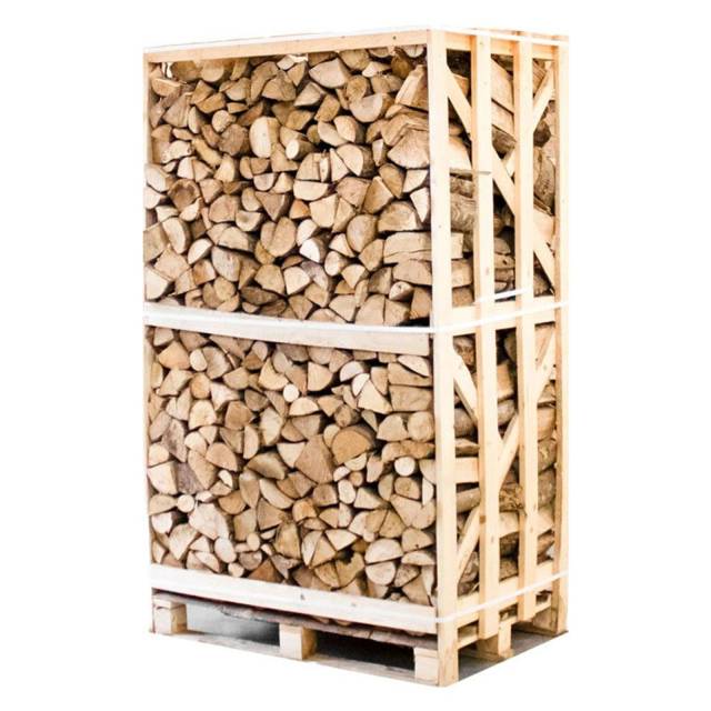 Palette de bois de chauffage en frêne fendu, séché en chambre, 25cm 1