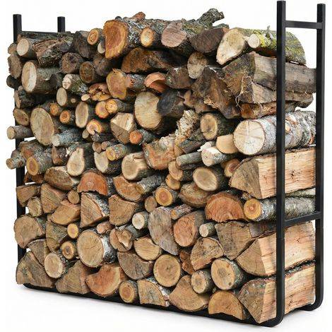 Range bûches XXL extensible - Range bois grande hauteur grosse capacité - Hauteur 1.5 m - Acier revêtement époxy 1
